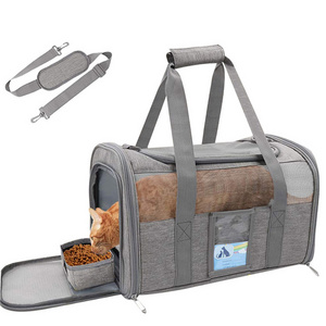 Portable & Collapsible Puppy Carrier Pet Carrier Airline Approved Soft Dog Cat Carriers for Medium Cats Small Cats