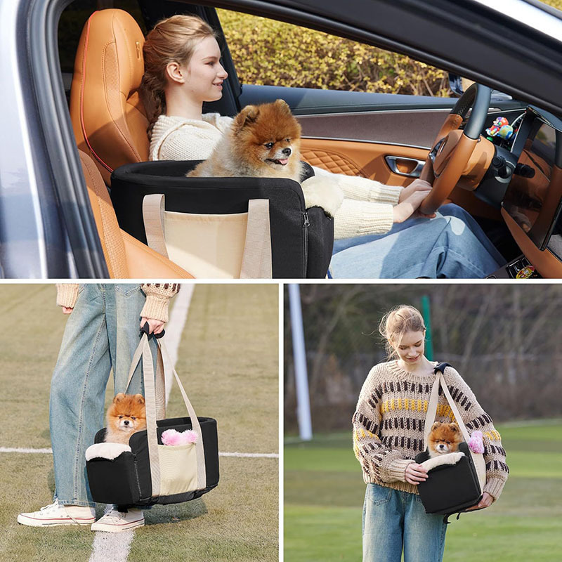 Pet Car Set Console Travel Carrier Booster Bed Waterproof Small Pet Carpool Seat Center Console With Seat Belt