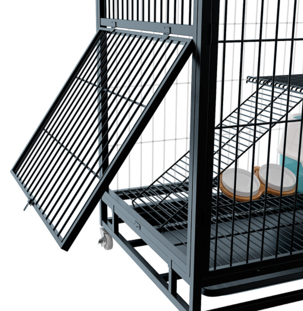 Pet Cage Newly Enhanced Single & Double Door Dog Crate Includes Leak-Proof Pan Floor Protecting Feet Divider Panel Cat Cage