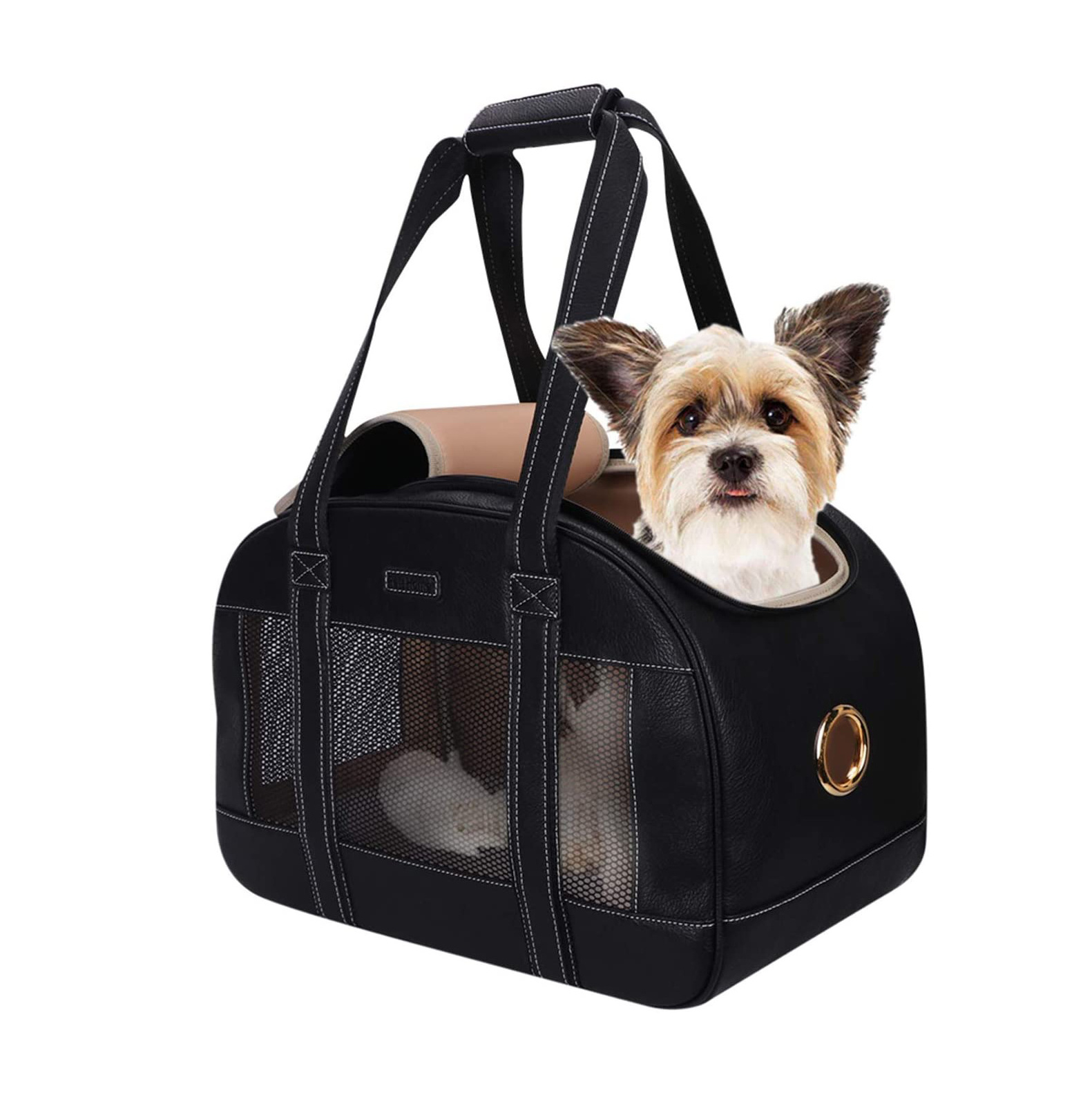 Outdoor Foldable Waterproof Premium PU Leather Pet Purse Portable Bag  Pet Dog Cat Carrier for Cat and Small Dog Home