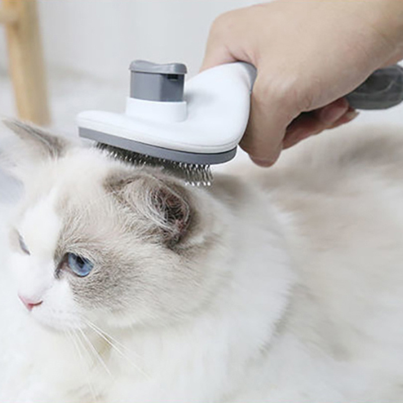 Dog and cat hair one key remove hair comb pet massage shedding remover grooming pet self cleaning cat brush