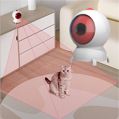 Automatic Cat Laser Toy Rechargeable Cat Interactive Red Laser Pointer Chaser Toys 360 Degree Pet Cat Toy