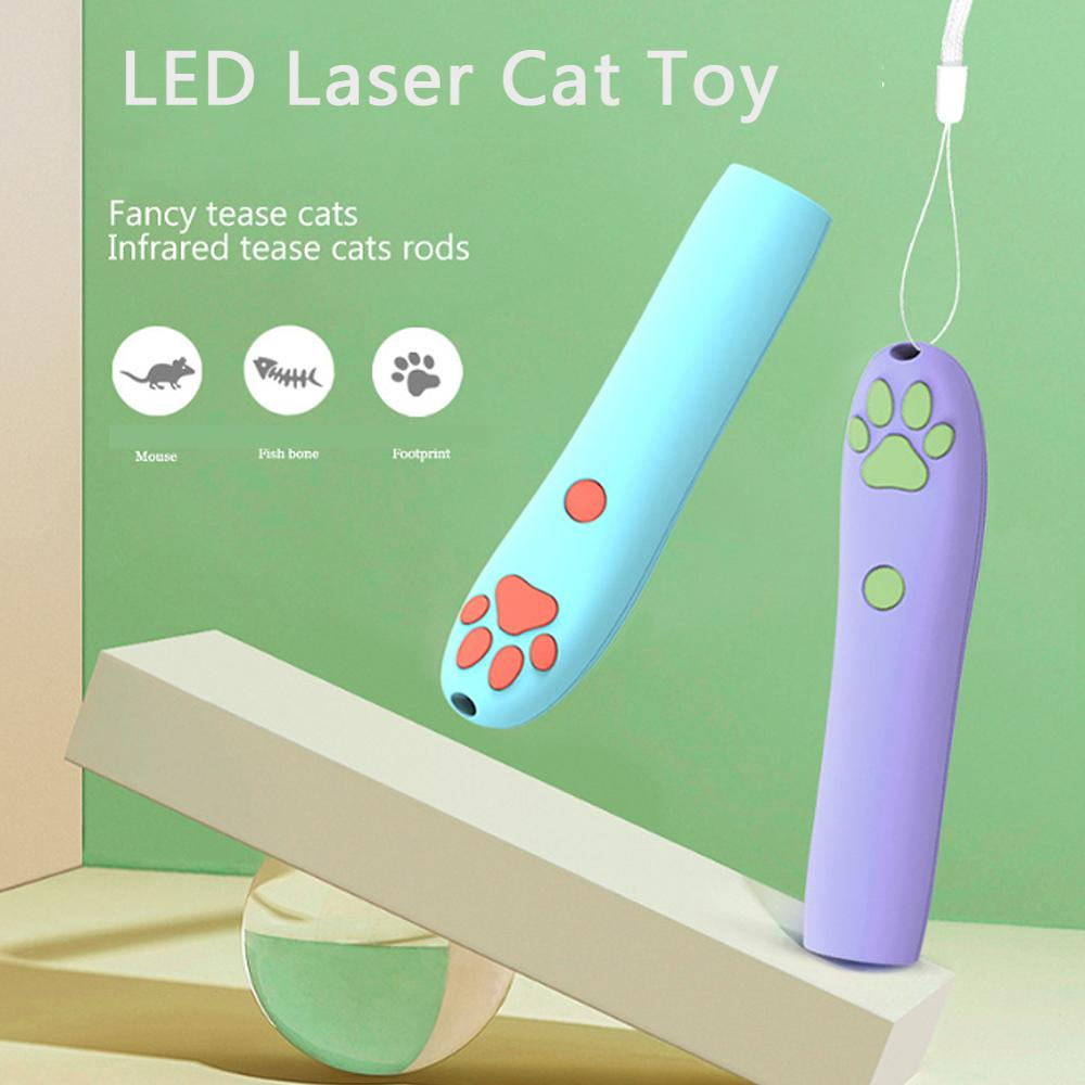 Hot Creative Funny Cat LED Pointer Funny Pet Kitten Training Cat Laser Toy with Bright Animation Mouse Shadow Accessories