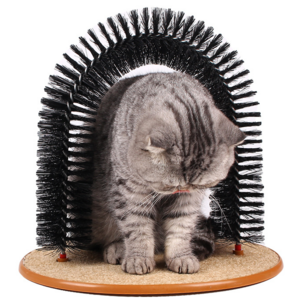 Cat Scratcher and Grooming Arch: Self Groomer and Massager with Catnip Perfect for Playing and Scratching