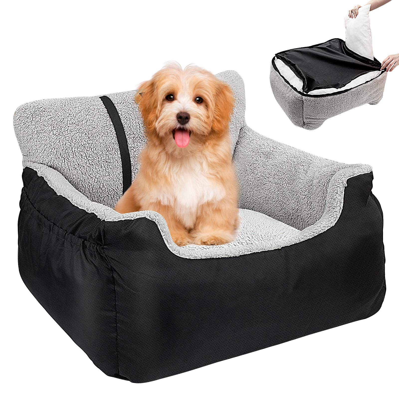 Portable Washable Detachable Soft Car Travel Carrier Bed Pet Dog Booster Seat Dog Car Seat for Small Dog