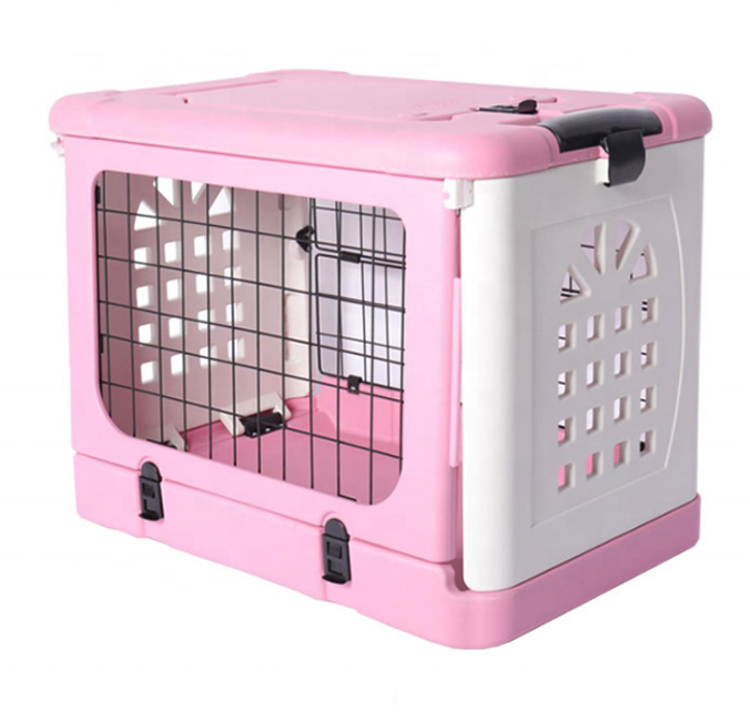 Plastic Outdoor Pet Carry Bag Hard Cover Dog Transport Carrier with Wheels Airline Pet Dog Carry Cage Case