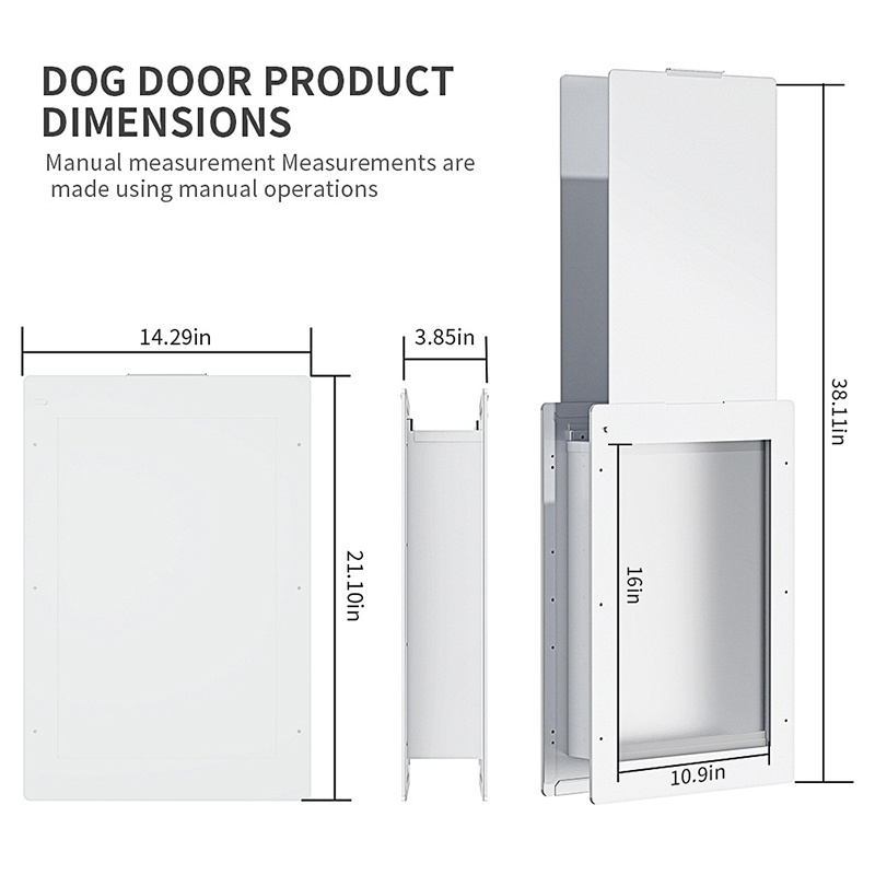 Pet Door Metal Aluminum Alloy Magnetic Design Dog Door Four-Way Closure Lock Pet Automatic Dog Door