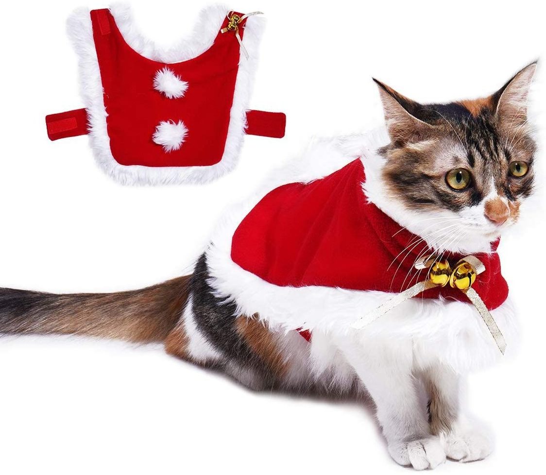 Pet Accessories Costume Christmas Pet Dog Clothes Winter Suits Cloak Hat Christmas Dress Up Clothes For Dogs