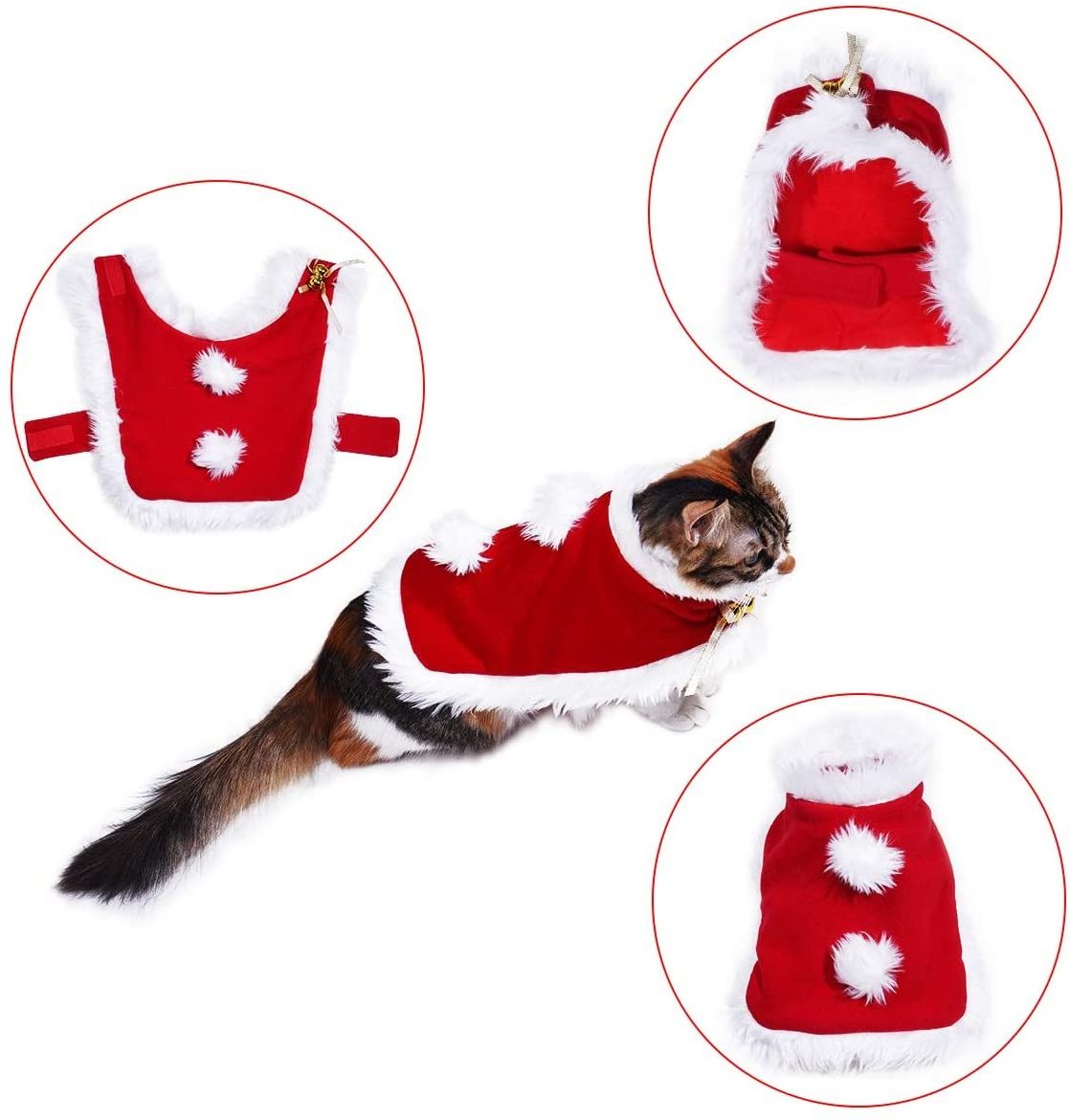 Pet Accessories Costume Christmas Pet Dog Clothes Winter Suits Cloak Hat Christmas Dress Up Clothes For Dogs