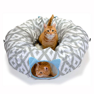 Outdoor Toys with Tunnel Tunnels for Cat 5 Way Toy Funny Bed Pet Tent 2 Holes Kitty City See Through Cats Tunnel