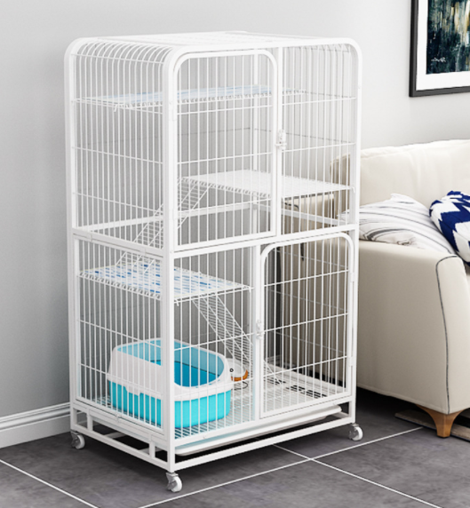 Pet Cage Newly Enhanced Single & Double Door Dog Crate Includes Leak-Proof Pan Floor Protecting Feet Divider Panel Cat Cage