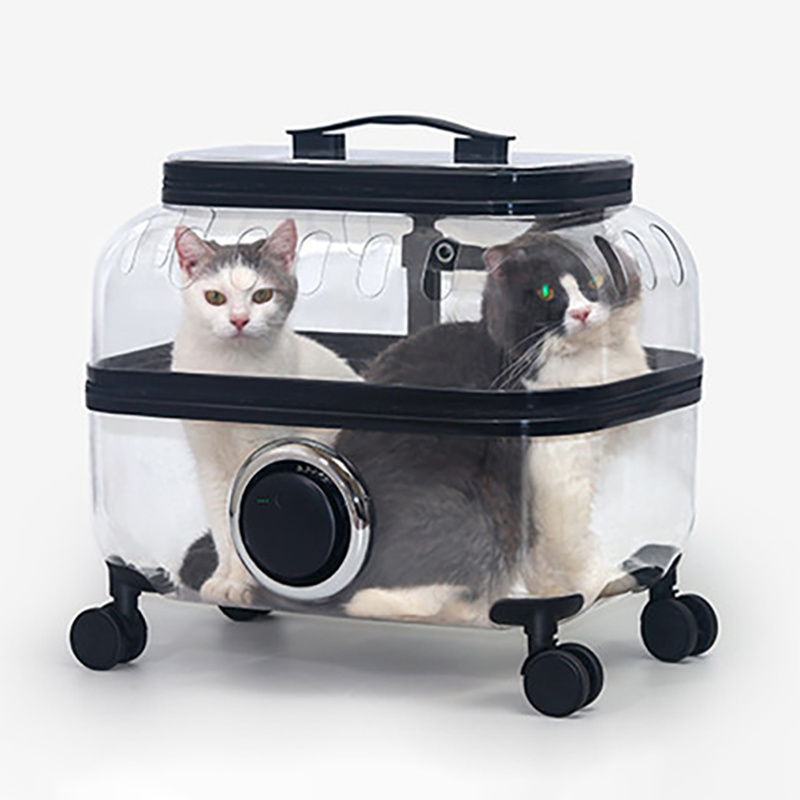 2022 Wheel bag Cat Bag Out Portable Trolley Suitcase For Pet Panoramic Space Capsule Makes Pet Travel Convenient Pet Carrier Bag