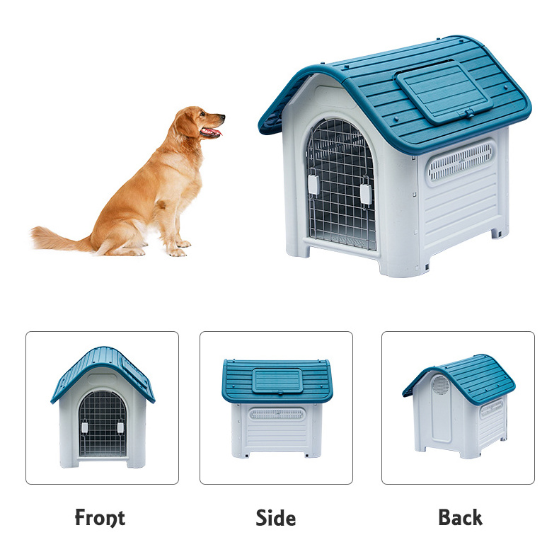 Small Pet Shelter Dog House with Door Detachable Foldable Dog Kennel Plastic Dog Cage