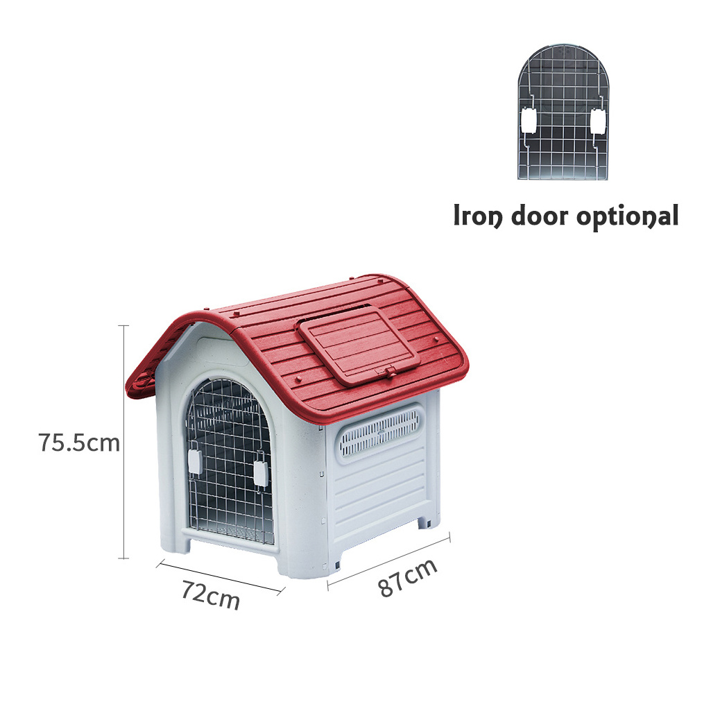 Small Pet Shelter Dog House with Door Detachable Foldable Dog Kennel Plastic Dog Cage