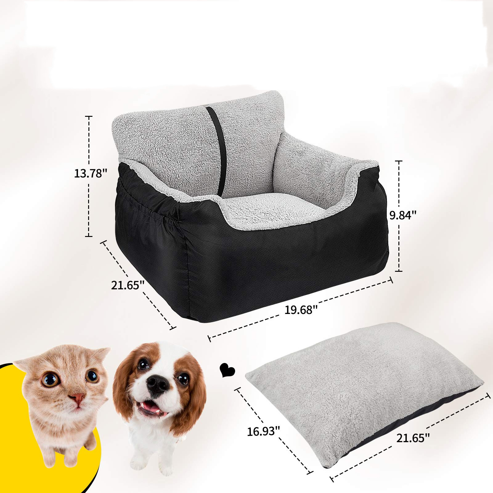 Portable Washable Detachable Soft Car Travel Carrier Bed Pet Dog Booster Seat Dog Car Seat for Small Dog