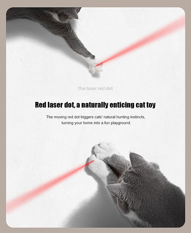 Automatic Cat Laser Toy Rechargeable Cat Interactive Red Laser Pointer Chaser Toys 360 Degree Pet Cat Toy