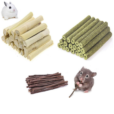 Natural Wood Snack  Apple Sticks Timothy Hay Sticks Sweet Bamboo Chinchilla Guinea Pig Gerbil Bunny Hamster Chew Toys