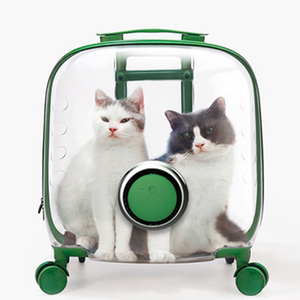 2022 Wheel bag Cat Bag Out Portable Trolley Suitcase For Pet Panoramic Space Capsule Makes Pet Travel Convenient Pet Carrier Bag