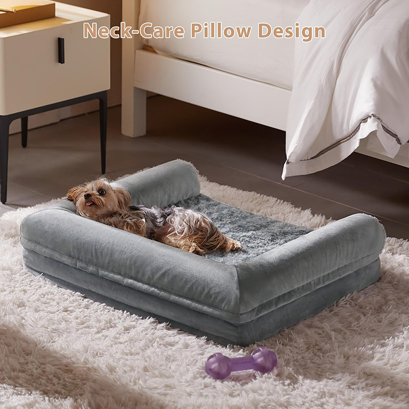 Luxury Anti Slip Bottom Waterproof Comfortable Pet Bed Premium Egg Foam Dog Crate Bed For Large Dogs