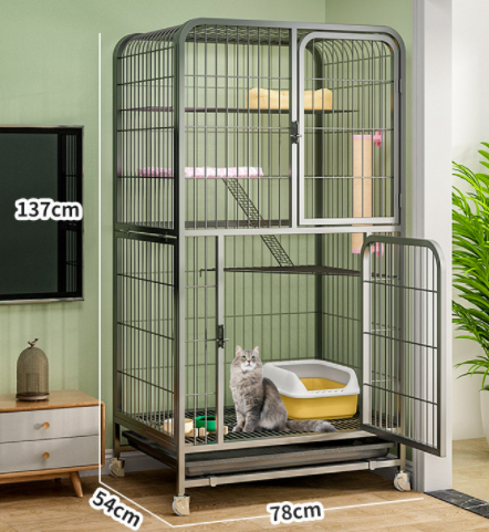 Cat cage space Villa home indoor with toilet one two-storey cat house pet cattery cat