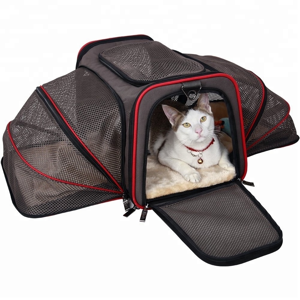 Wholesale Pet Products  Dog Cat Travel Outside Carry Cage  Mesh Cat Carrier Bag