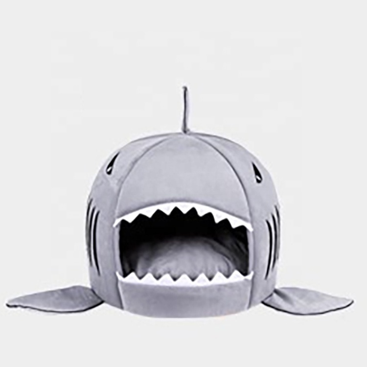 Washable Shark Pet Beds Cave Bed for Small Medium Dog Cat with Removable Cushion