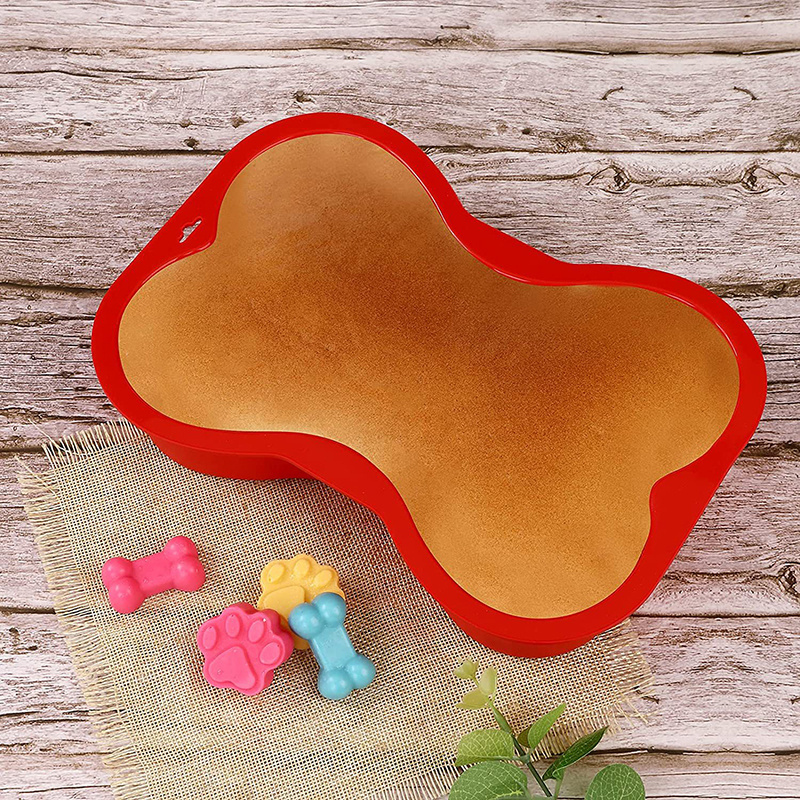 Hot Selling Silicone Dog Bone Shape Cake Pan Baking Mold for Puppy Birthday Cake Mould