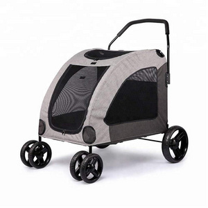 Disabled Dog Assisted Vehicle Carrier Injured Dog Scooter Stroller Outing Folding Cart 4 Wheels Outdoor Travel Pet Dog Stroller