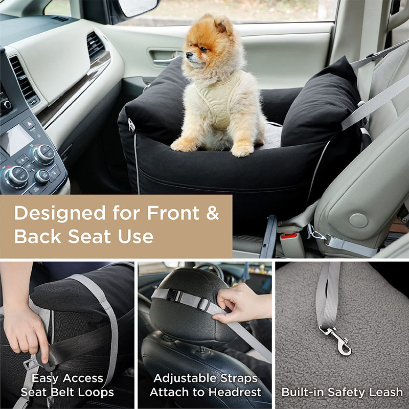 Pet Carriers Travel Bag Small Dog Car Seat Waterproof Dog Booster Seat Pet Travel Carrier Bed with Storage Pockets