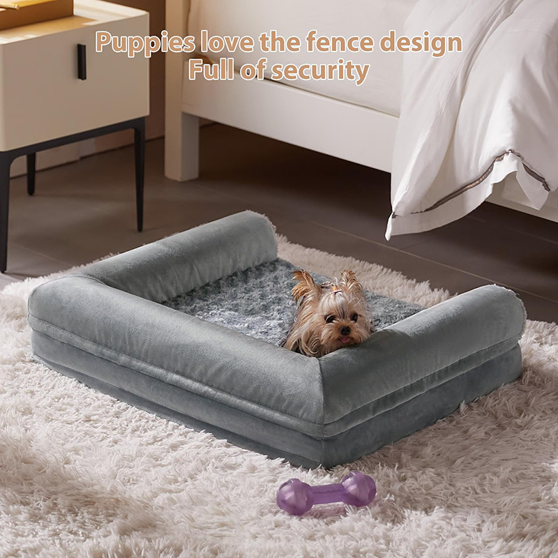 Luxury Anti Slip Bottom Waterproof Comfortable Pet Bed Premium Egg Foam Dog Crate Bed For Large Dogs