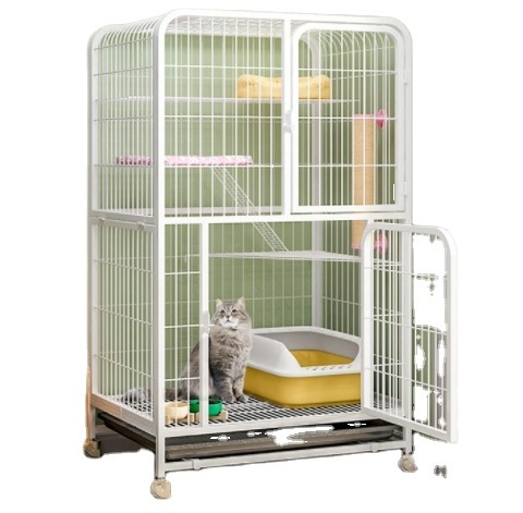 Cat cage space Villa home indoor with toilet one two-storey cat house pet cattery cat