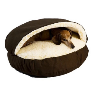 Wholesale Pet Accessories Washable Cozy Snoozer Luxury Cat Bed Large Round  Snuggery Blanket Burrow Dog Cave Bed