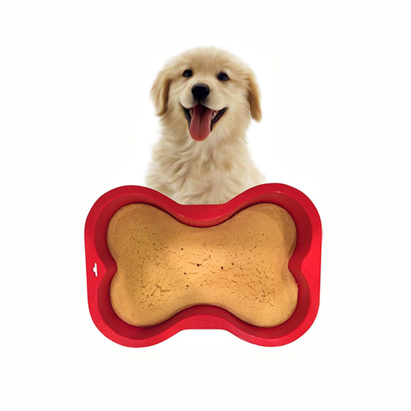 Hot Selling Silicone Dog Bone Shape Cake Pan Baking Mold for Puppy Birthday Cake Mould