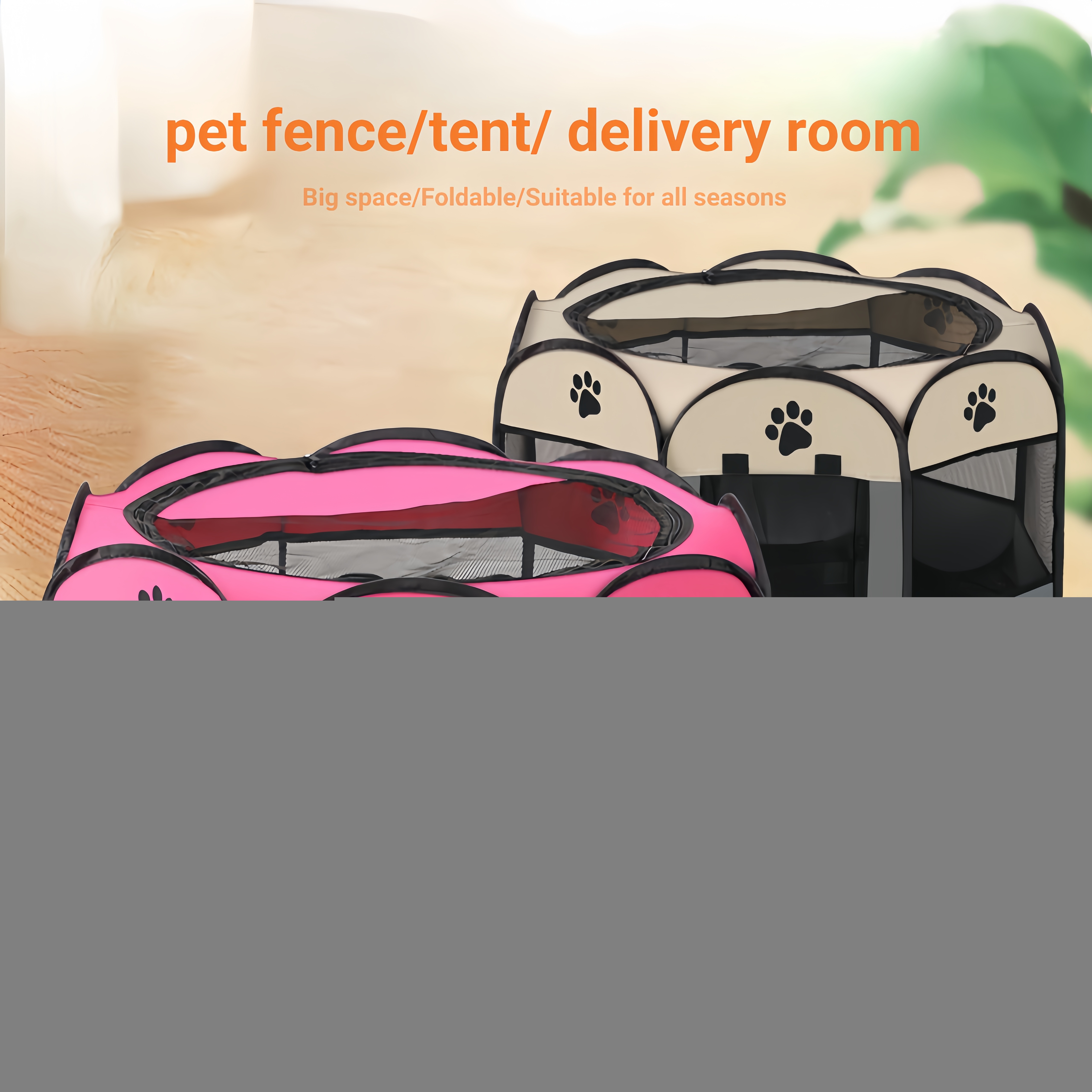 Portable Pet Playpen Dog Playpen Foldable Pet Exercise Pen Tents Dog Kennel House Playground for Puppy Cat Travel Camping Use