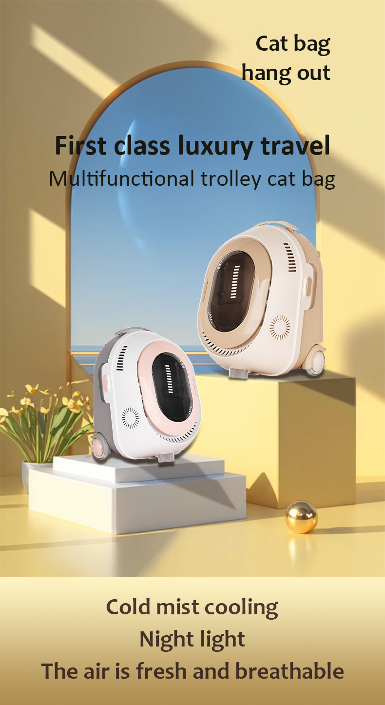 Airline Approved Pet Carrier with Detachable Wheels Oxford Weekend Cat Travel Rolling Carrier