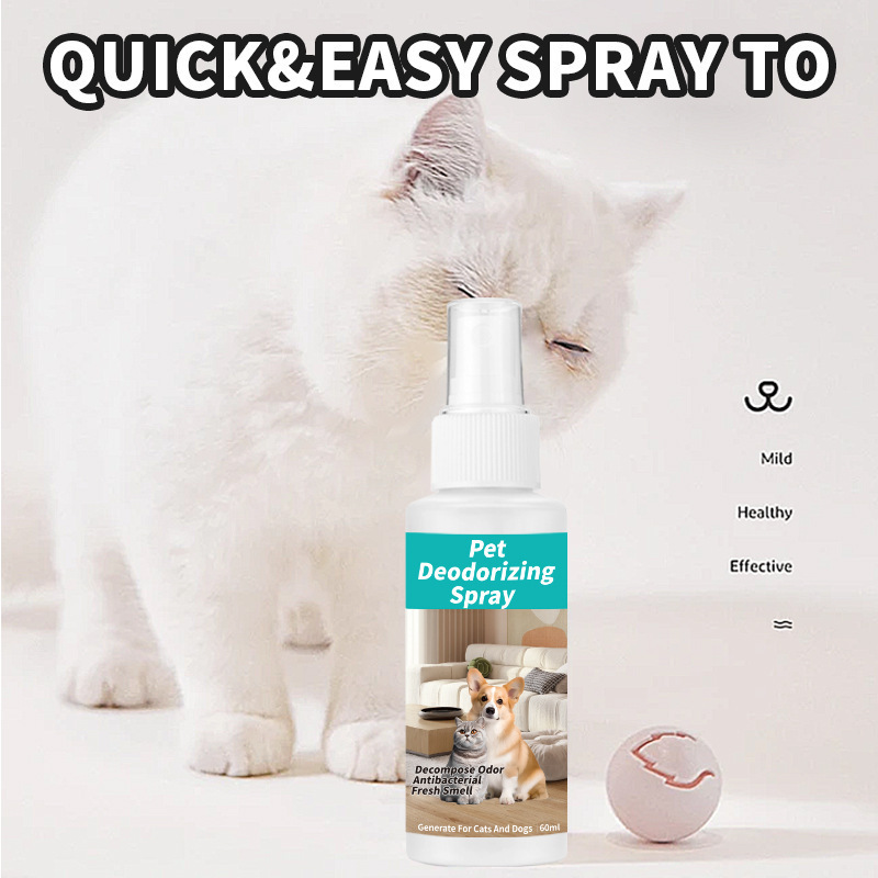 60ml Dog odor eliminator freshen room air pet deodorizer spray OEM&ODM personalized