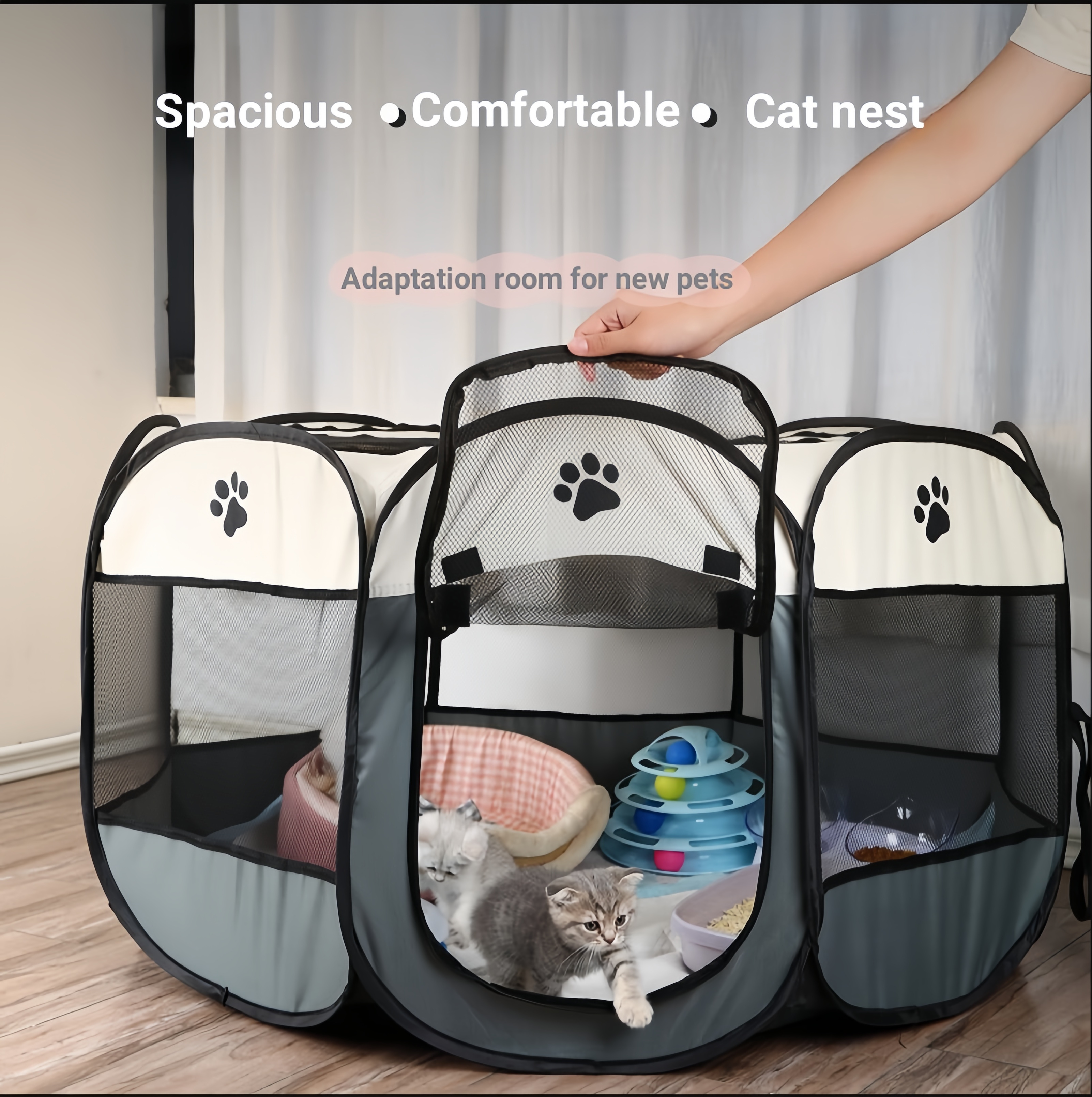 Portable Pet Playpen Dog Playpen Foldable Pet Exercise Pen Tents Dog Kennel House Playground for Puppy Cat Travel Camping Use