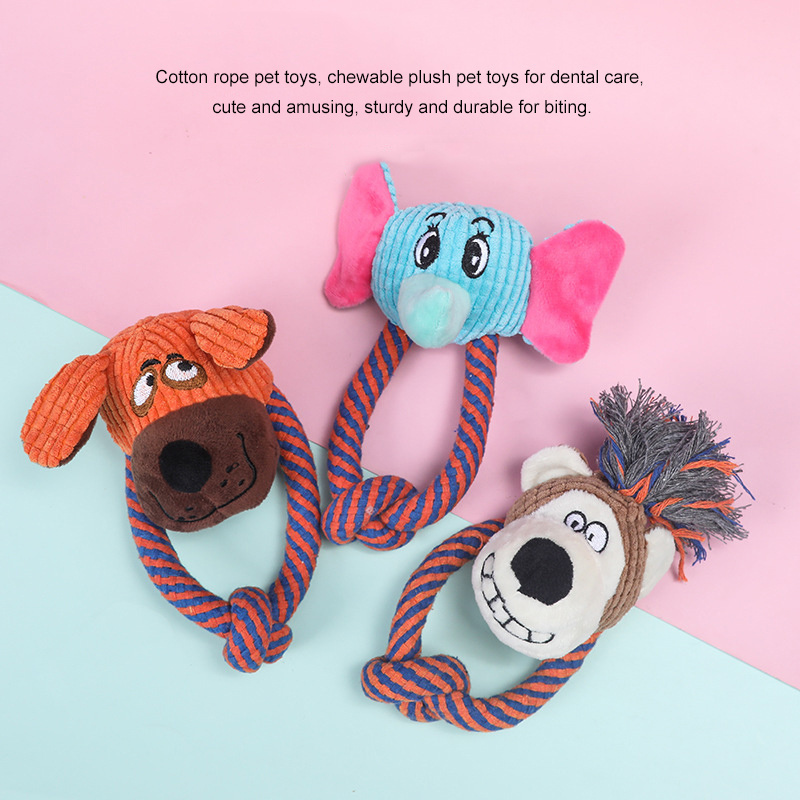 Wholesale Custom Teeth Cleaning Custom Interactive Bite-Resistant Chewing Squeaky Plush Dog Toys