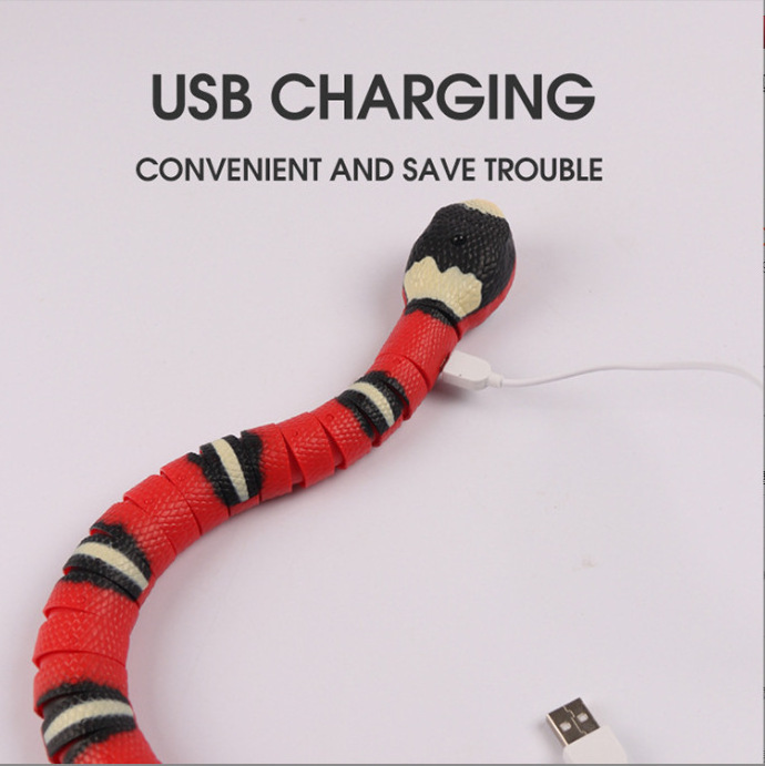 Popular Automatic Interactive Smart Sensing Snake Usb Rechargeable Remote Control Cat Teaser Toy