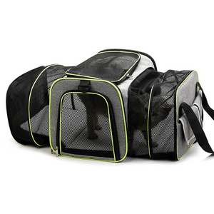 Pet Carrier Travel Bag Cat Carrier with Locking Zipper and Shoulder Strap Expandable Pet Carrier Airline Approved