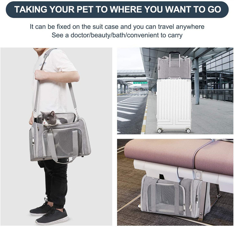 Breathable and ventilated design Soft-Sided Cat Carrier Bag Soft  Dog Cat Travel Bag Carrier Dog Cat Pet Carrier