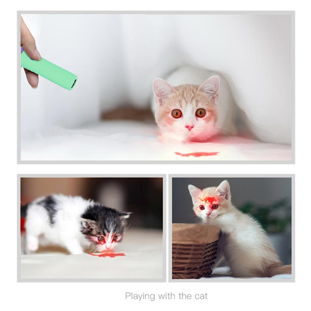 Interactive Battery Cat Laser Dot Pointer Chaser Pen Toy with LED Flash Light for Pets Cat Training Tools Catch Training Cat toy