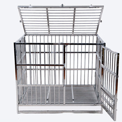 Stainless Steel Dog Crate Pet Cage Foldable Dog Cage with Plastic Trays