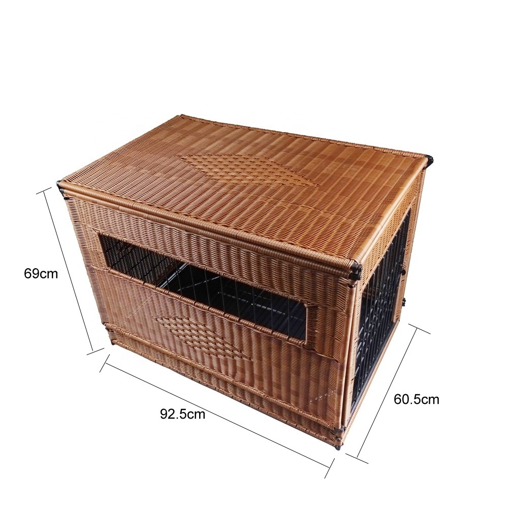 Wholesale Stocked 2-in-1 Collapsible Pet Dog Crate End Table Kennel Wood Fog Kennel