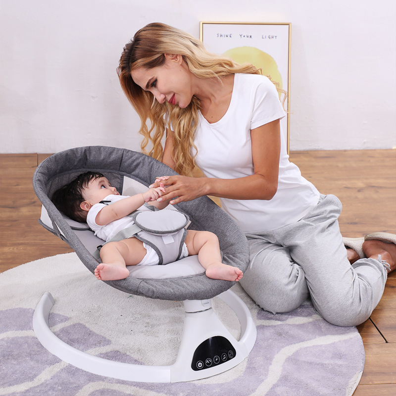 Portable remote electric baby rocker chair swing with remote control 5 speed timing Bluetooth USB play  for baby bedroom