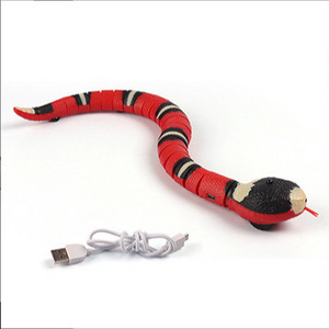 Popular Automatic Interactive Smart Sensing Snake Usb Rechargeable Remote Control Cat Teaser Toy