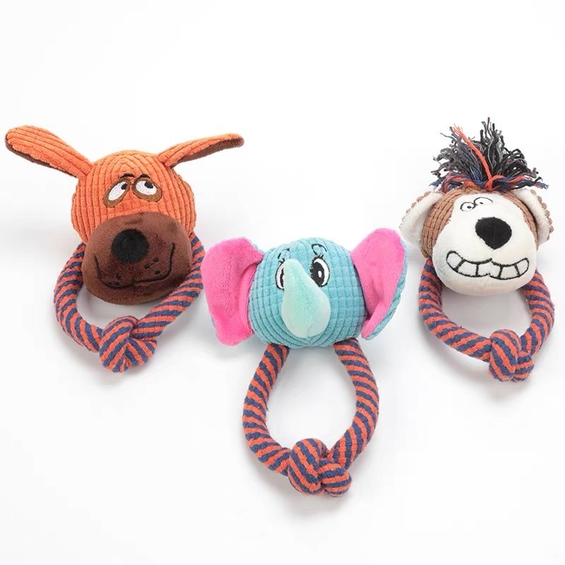 Wholesale Custom Teeth Cleaning Custom Interactive Bite-Resistant Chewing Squeaky Plush Dog Toys