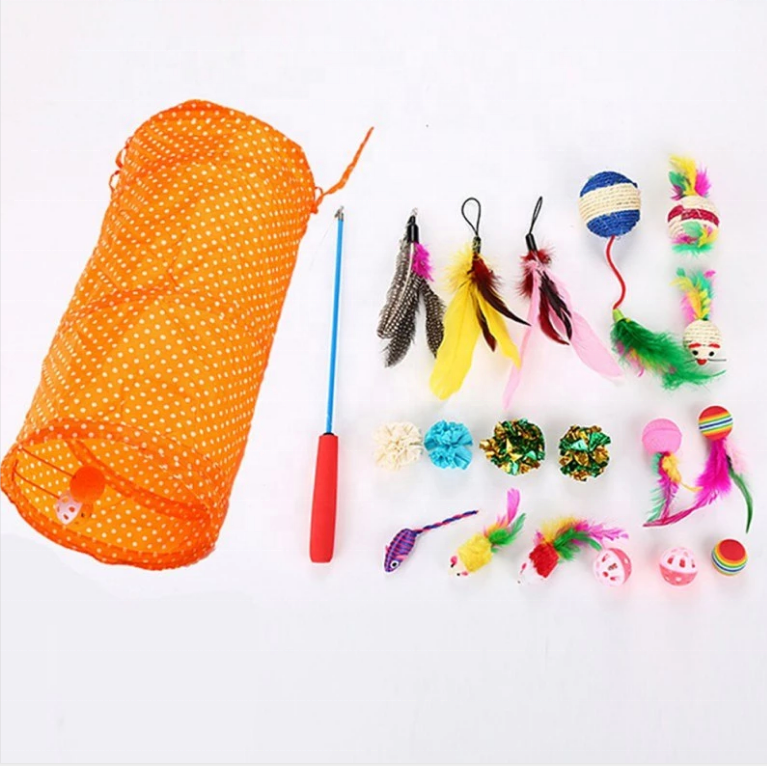 group pack 20 Set Cat Toy Plastic and Feather Kitten Toys Assortments Cat Toys