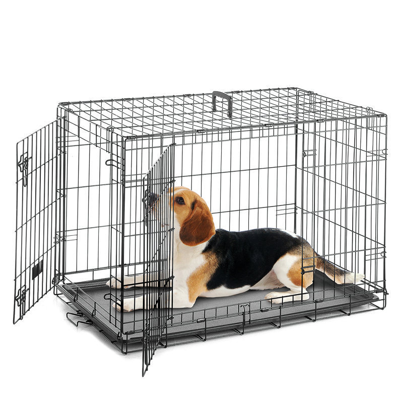 New Arrival Single Door & Double Door Folding Metal Dog Crates Homes For Pets Dog Crate