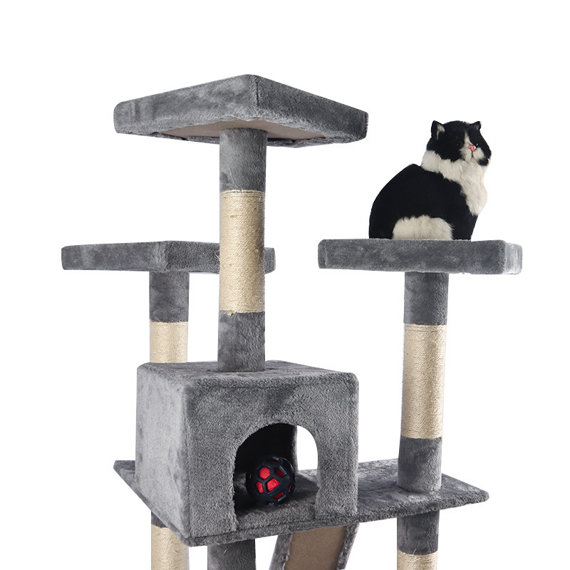 Litter Indoor Scratcher Simp Shelves Rack Ladder Square Accessories Track Bridge Safe Stable Tower Cat Climbing Frame Cat Tree